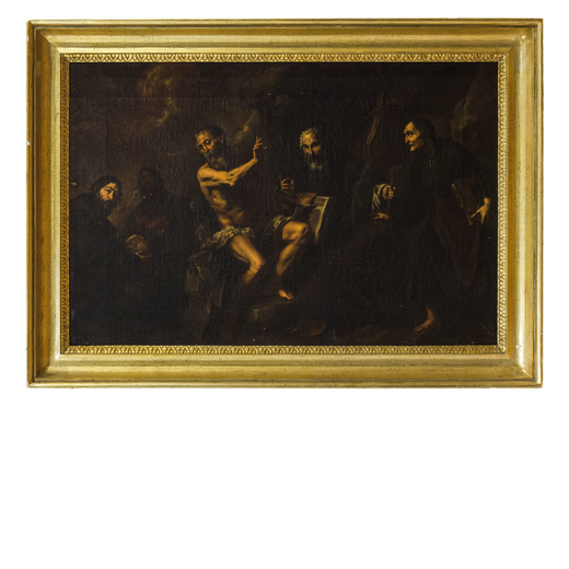 PIETRO NOVELLI (maniera di) (Monreale, 1603 - Palermo, 1647)<br>Santi eremiti<br>Olio su tela, cm 54