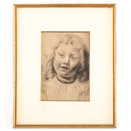 DANTE MOSE CONTE Genova Sampierdarena 1885 ; 1919<br>Ritratto di bambina con collana <br>Matita su c