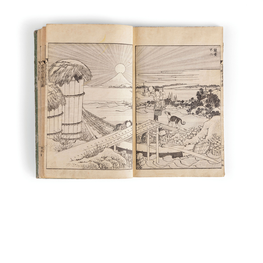 LIBRO 100 VEDUTE DEL MONTE FUJI DI HOKUSAI (1760-1849), GIAPPONE, EPOCA EDO