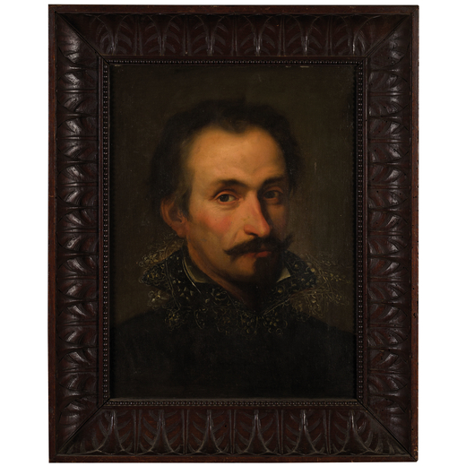 ANTOON VAN DYCK (maniera di) (Anversa, 1599 - Londra, 1641)<br>Ritratto di gentiluomo con pizzetto<b