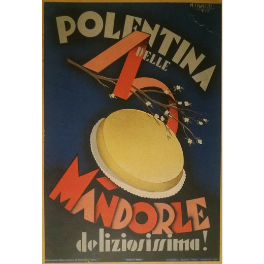 Polentina delle Tre Mandorle Locandina Cartonata<br>by Cignetti Michelangelo ; Edito Arti Grafiche L