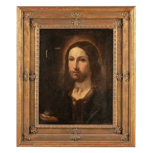 PITTORE BOLOGNESE DEL XVII SECOLO Cristo<br>Olio su tela, cm 59X46