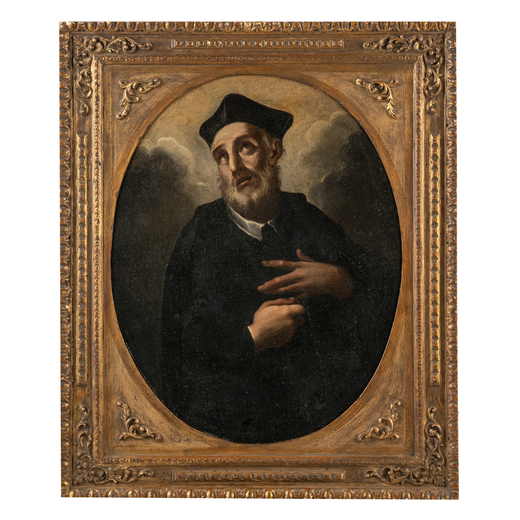 GIUSEPPE CALETTI (attr. a) (Ferrara, 1600 circa - 1660 circa) <br>San Filippo Neri<br>Olio su tela o