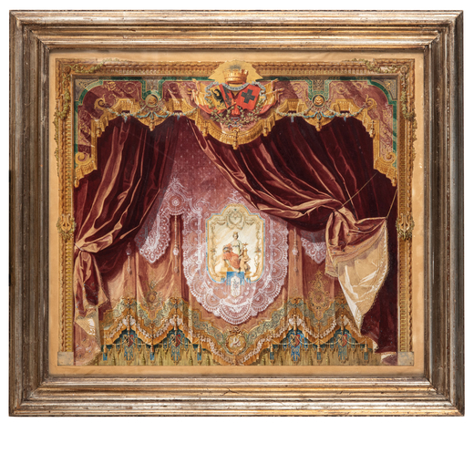 ADELAIDE BALLOT 1871 - ?<br>Studio per il palcoscenico del Teatro dellOpera di Ginevra <br>Firmato A
