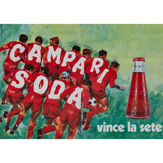 Campari Soda, Vince la Sete Manifesto Offset [Non Telato] <br>by Pijoan<br>Edito I.G.A.P., Milano<br