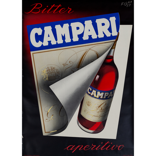 Bitter Campari, Aperitivo Manifesto Litografia Offset [Non Telato] <br>by Fisanotti Carlo<br>Edito A