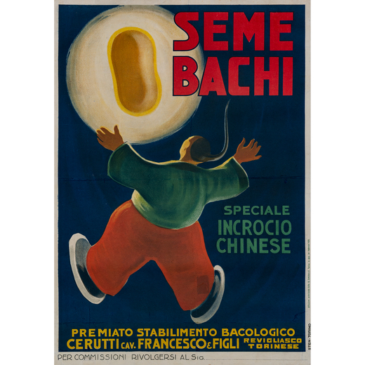 Seme Bachi, Cerutti Cav. Francesco & Figli, Revigliasco Torinese Manifesto Litografia [Telato]<br>An