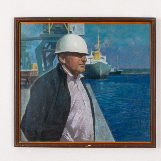 KOSTANTIN MATVYEVICH LOMYKIN Glukhiv, 1924 - Odessa, 1994<br>Ritratto del direttore dei lavori di Ga