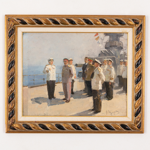 VICTOR GRIGOROVICH PUZYRKOV Dnepropetrovsk, 1918 - Kiev, 1999<br>Studio per il dipinto Stalin sulla 