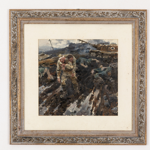 VICTOR GRIGOROVICH PUZYRKOV Dnepropetrovsk, 1918 - Kiev, 1999<br>Studio per il dipinto Soldati<br>Fi