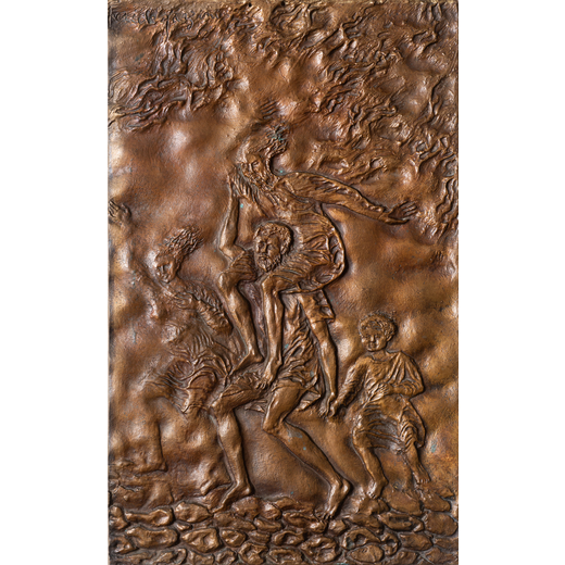 PERICLE FAZZINI Grottammare (Ap) 1913- Roma 1987<br>Senza titolo<br>Bassorilievo in bronzo, cm 43,9 