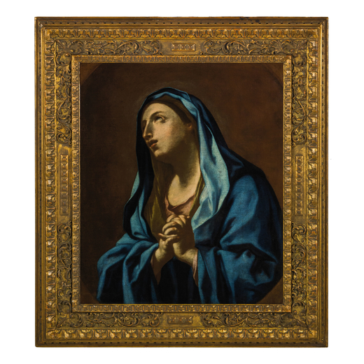 GIROLAMO PESCI (attr. a) (Roma, 1679 - 1759)<br>Vergine in preghiera<br>Olio su tela, cm 74X60