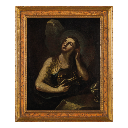 PITTORE DEL XVII - XVIII SECOLO Maddalena <br>Olio su tela, cm 61X49