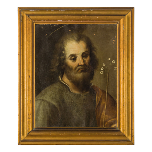 PITTORE EMILIANO DEL XVIII SECOLO San Giuseppe<br>Sul retro liscrizione: Dono del pittore Umberto Pr