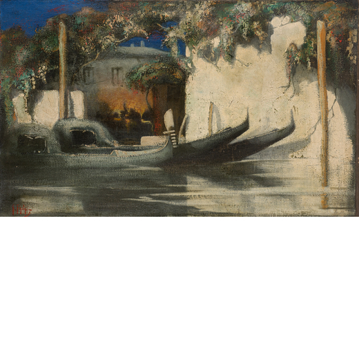 GENNARO FAVAI Venezia 1879- 1958<br>Senza titolo<br>Olio su tela, cm 56,5 x 91,5<br>Firmato in basso
