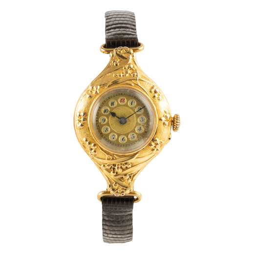 ANONIMO, OROLOGIO POLSO IN ORO, ITALIA, 1920 rarissimo orologio da polso in oro giallo marcato 750 ;