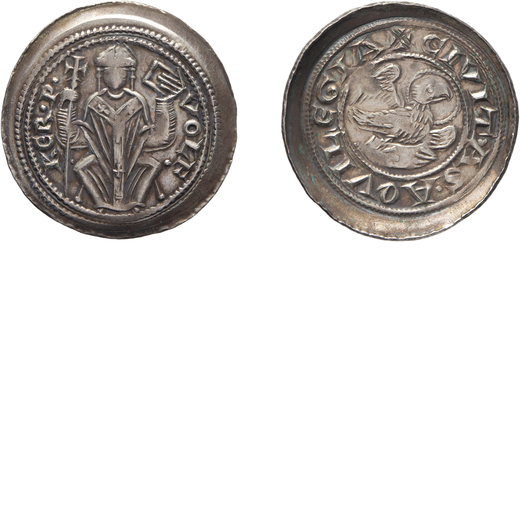 ZECCHE ITALIANE. AQUILEIA. VOLCHERO (1204-1218). DENARO Argento, 1,10 gr, 21 mm. Meglio di BB. Molto
