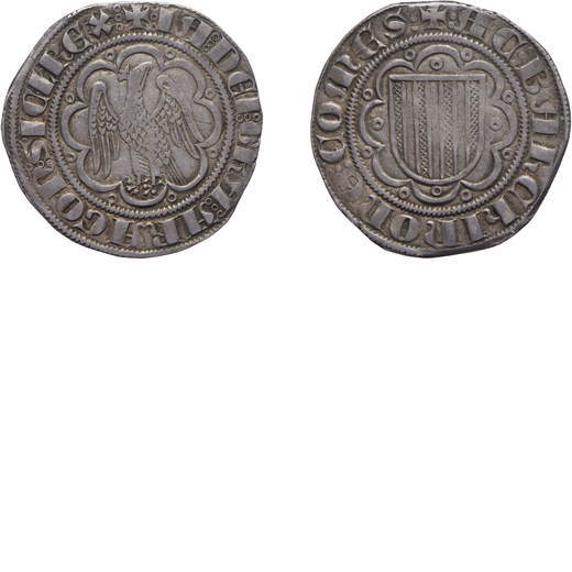 ZECCHE ITALIANE. MESSINA. GIACOMO I (1285-1296). PIERREALE Argento, 3,28 gr, 24,5 mm. qBB<br>D: IA. 