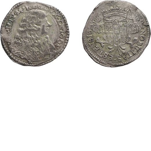 ZECCHE ITALIANE. MODENA. ALFONSO IV DESTE (1658-1662). MEZZA LIRA. 1661 Argento, 3,47 gr, 26x27 mm. 