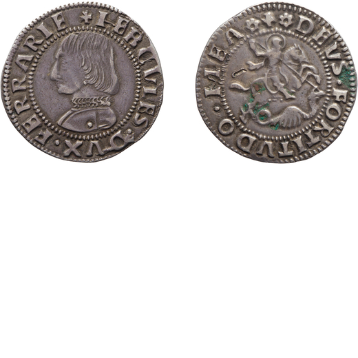 ZECCHE ITALIANE. FERRARA. ERCOLE I DESTE (1471-1505). GROSSONE Argento, 3,78 gr, 25 mm. Bel BB. Piac