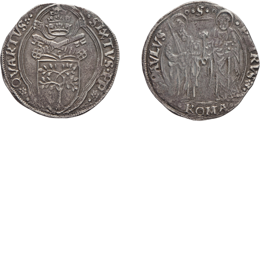 MONETE PAPALI. SISTO IV (1471-1484). GROSSO Argento, 3,56 gr, 27x28 mm. BB<br>D: SIXTVS PP QVARTVS S