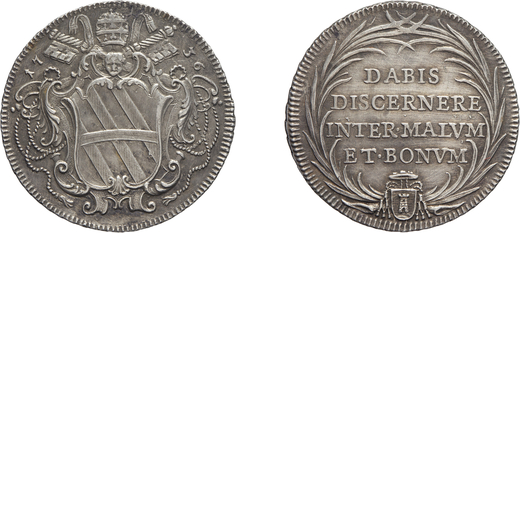 MONETE PAPALI. CLEMENTE XII (1730-1740). TESTONE 1736 Argento, 8,37 gr, 31 mm. SPL<br>D: Stemma sorm
