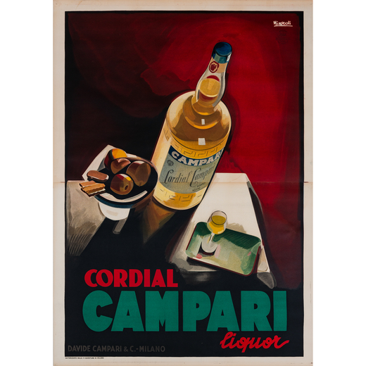 Cordial Campari [Rosso] Manifesto Litografia [Telato]<br>by Nizzoli Marcello<br>Edito STAR-IGAP, Mil