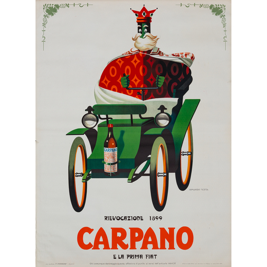 Carpano e la Prima Fiat Manifesto Litografia Offset [Non Telato]<br>by Testa Armando<br>Edito Arti G