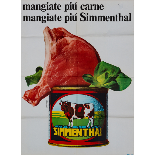Simmenthal Manifesto Offset [Non Telato] <br>by Testa Armando<br>Edito SISAR, Milano<br>Epoca 1970 c