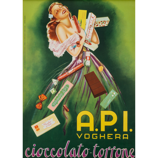 A.P.I. Voghera, Cioccolato-Torrone Manifesto Offset [Non Telato]<br>Anonimo<br>Edito Giuntoli, Milan