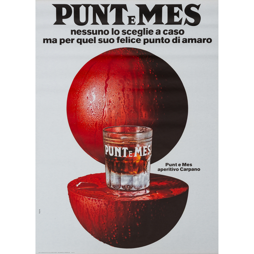 Punt e Mes, Aperitivo Carpano [Bicchiere di Vermouth] Manifesto Offset [Non Telato]<br>by Testa Arma