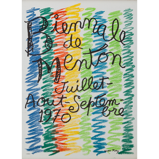 Biennale de Menton Manifesto Offset [Non Telato]<br>by Man Ray<br>Edito Imprimerie Mourlot, Paris<br