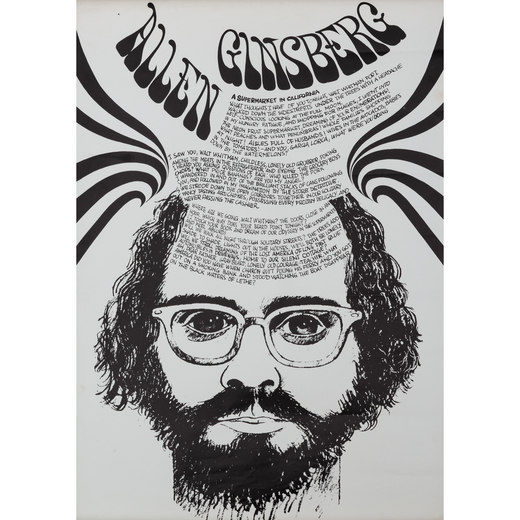 Allen Ginsberg Manifesto Offset [Non Telato]<br>Stampatore non Indicato<br>Epoca 1980 ca.<br>Misure 