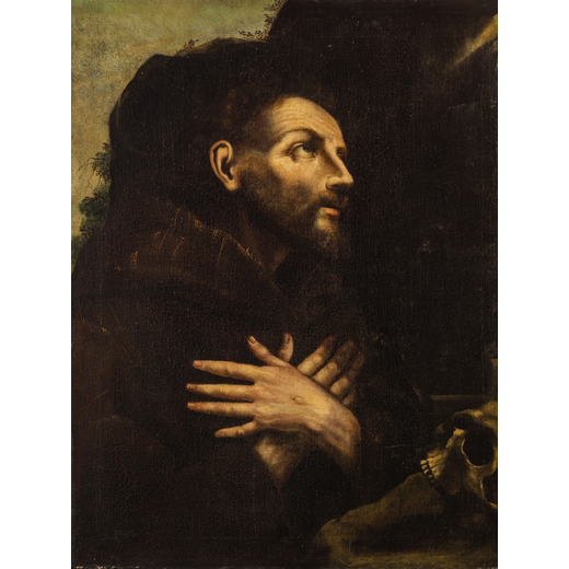 LUDOVICO CARDI detto IL CIGOLI (attr. a) (San Miniato, 1559 - Roma, 1613)<br>San Francesco<br>Olio s