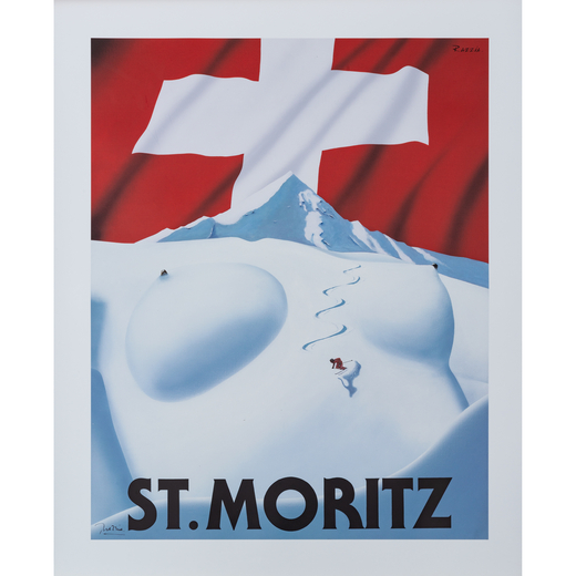 St. Moritz Manifesto Offset [Non Telato]<br>[Versione Small]<br>by Razzia<br>Provenienza Atelier del