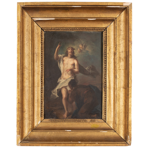 GIUSEPPE BAZZANI (attr. a) (Mantova, 1690 - 1769)<br>Cristo <br>Olio su rame, cm 24X16,5