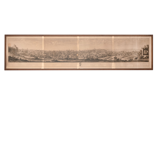 FRANCESCO MICCINELLI (attivo a Roma nel XIX secolo)<br>Veduta del profilo della città di Roma delin