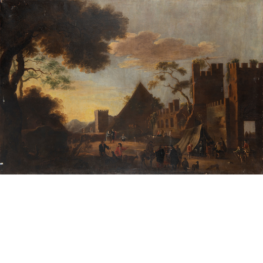 HERMAN VAN SWANEVELT (seguace del XVIII secolo) (Woerden, 1603 - Parigi, 1655)<br>Veduta di porta Sa