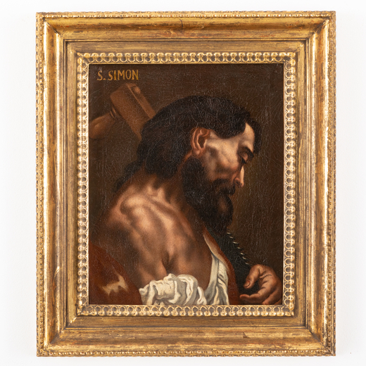 EGIDIO DALLOGLIO (attr. a) (Cison di Valmarino, 1705 - 1784)<br>San Simone<br>Olio su tela, cm 53X43