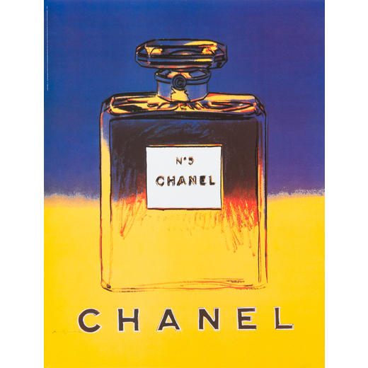 Chanel N. 5 [Yellow] Manifesto Offset [Telato]<br>by Warhol Andy [After]<br>Epoca Anni 2000<br>Misur