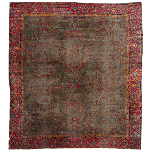 TAPPETO DI ISFAHAN, PERSIA CENTRALE, CIRCA 1900 CM 390X430<br>Bellissimo tappeto decorativo colore r