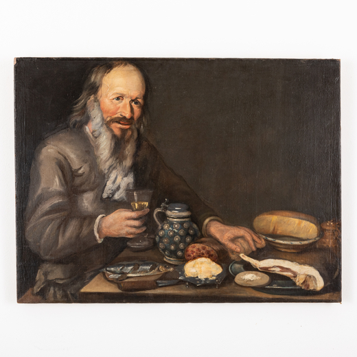FLORIS VAN SCHOOTEN (seguace di) (Haarlem, attivo tra il 1585 /588  e il 1656) <br>Scena di cucina<b