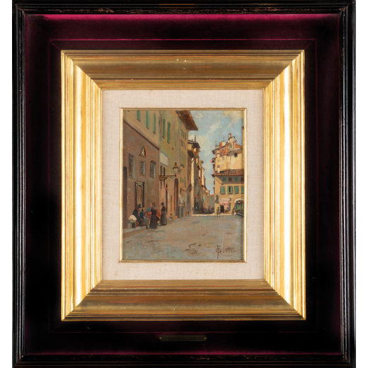 FRANCESCO GIOLI San Frediano a Settimo, 1846 - Firenze, 1922<br>Via di Siena <br>Firmato F Gioli in 