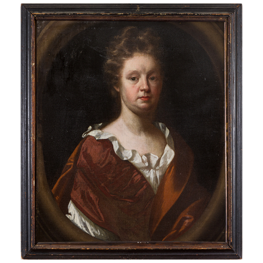 GODFREY KNELLER (attr. a) (Lubecca, 1646 - Londra, 1723)<br>Ritratto di dama<br>Olio su tela, cm 75,
