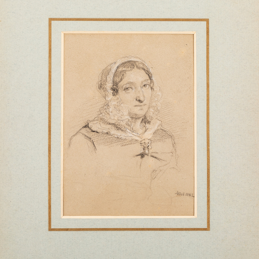 PITTORE DEL XIX SECOLO <br>Madame Propert Oppenheim<br>Datato 4 ottobre 1862 in basso a destra <br>C