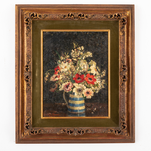 EMILY BEATRICE BLAND Lincoln, 1864 - Londra, 1951<br>Vaso di fiori<br>Firmato E B Bland e datato in 
