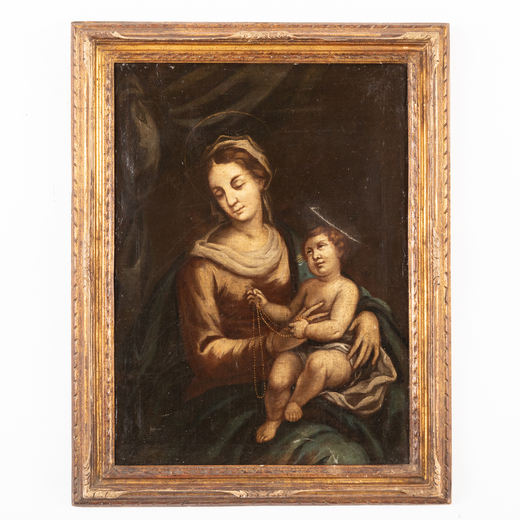 VINCENZO DAMINI (cerchia di) (attivo nella prima metà del XVIII secolo)<br>Madonna col Bambino<br>O