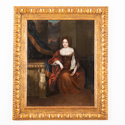 C. KELDER (attivo nei Paesi Bassi del nord tra il 1696 e il 1716)<br>Ritratto di Anna Sophia Frisia 