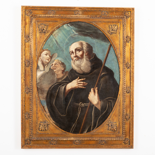 PITTORE DEL XVIII SECOLO San Francesco da Paola<br>Olio su tela, 96X72