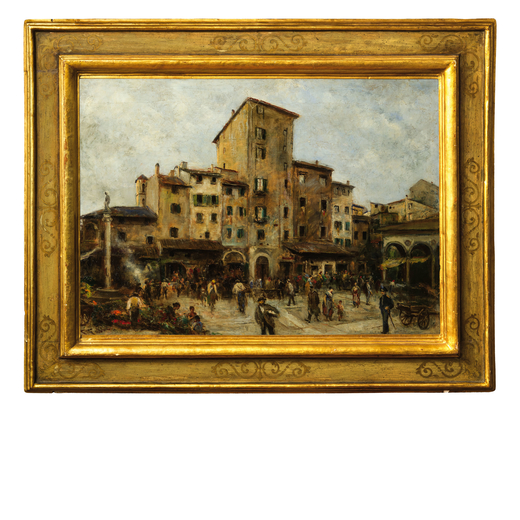 FABIO FABBI Bologna, 1861 ; Casalecchio di Reno, 1946<br>Piazza del Mercato Vecchio a Firenze<br>Fir